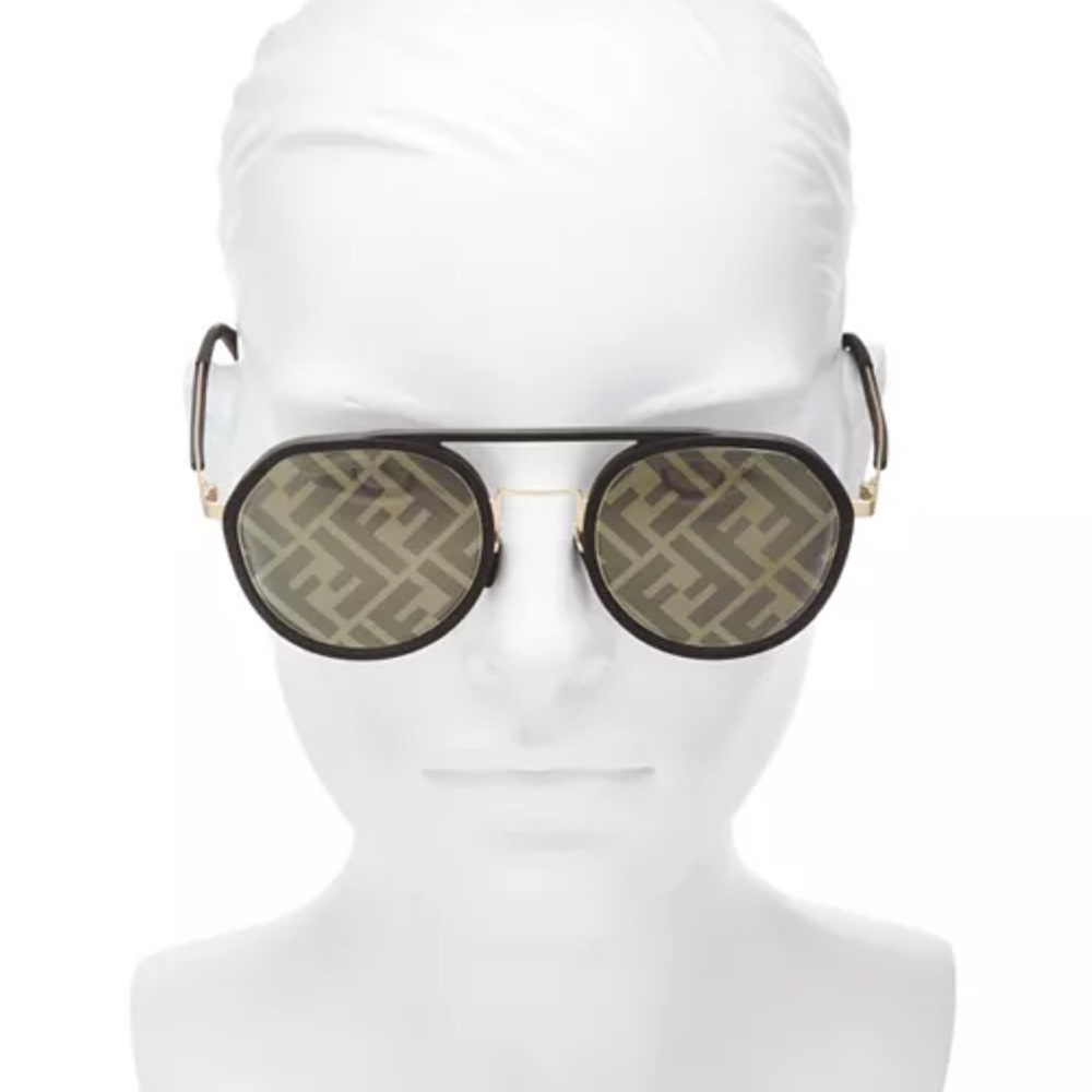 💯- New Authentic Fendi Pattern Pilot Men's Sunglasses FE40040U 02C 51. - Picture 7 of 16